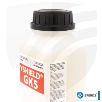 Shielding paint HSF54 | RF screening attenuation against electrosmog up to 90 dB at 40 GHz | classic shielding paint from YSHIELD | TÜV SÜD certified | effective on 5G! 22 Primer concentrate GK5 | blocking ground | TÜV SÜD certified | pretreatment and preparation of the substrate for shielding paints