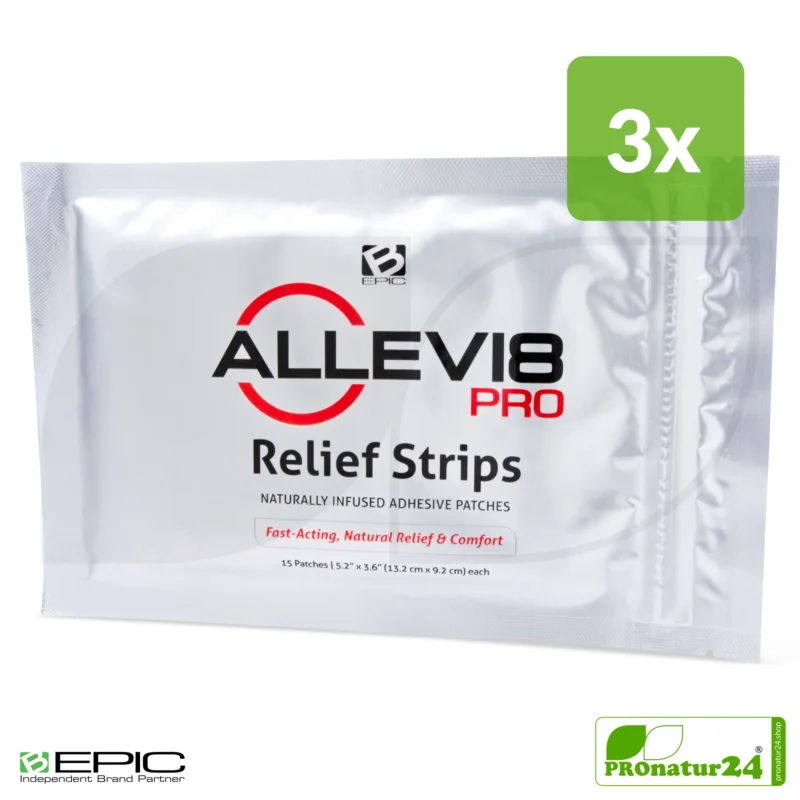 ALLEVI8 PRO | 45 pieces | 3 packs of 15 relief strips each in a value set | ORIGINAL tape by the inventor Dr. Minsoo Kim, BEPIC