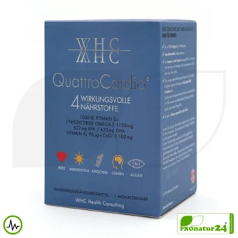 WHC QuattroCardio® (OMEGA-3 fatty acids, vitamin D3, K2 and Q10 ubiquinol) | 90 capsules