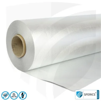 A300 HEMP shielding-fleece | Shielding per Military Standard MIL-STD-188-125 | RF attenuation up to 123 dB | Highly effective against radio waves + electromagnetic pulses. 90 cm width.