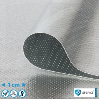 A300 HEMP shielding-fleece | Shielding per Military Standard MIL-STD-188-125 | RF attenuation up to 123 dB | Highly effective against radio waves + electromagnetic pulses. 90 cm width.