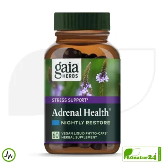 ADRENAL HEALTH - NIGHTLY RESTORE by Gaia Herbs | Focus on the Night | Dietary Supplement Before Bedtime | 60 Capsules
