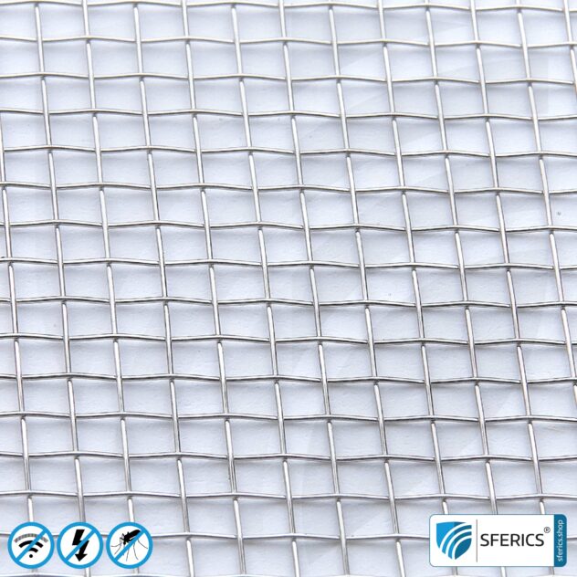 Shielding stainless steel gauze V4A10 | RF screening attenuation against electrosmog up to 40 dB | For laying. 90 cm width.
