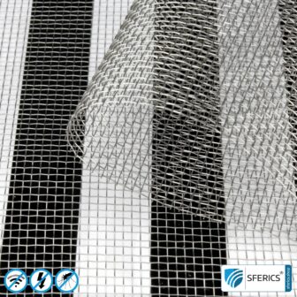 Shielding stainless steel gauze V4A10 | RF screening attenuation against electrosmog up to 40 dB | For laying. 90 cm width.