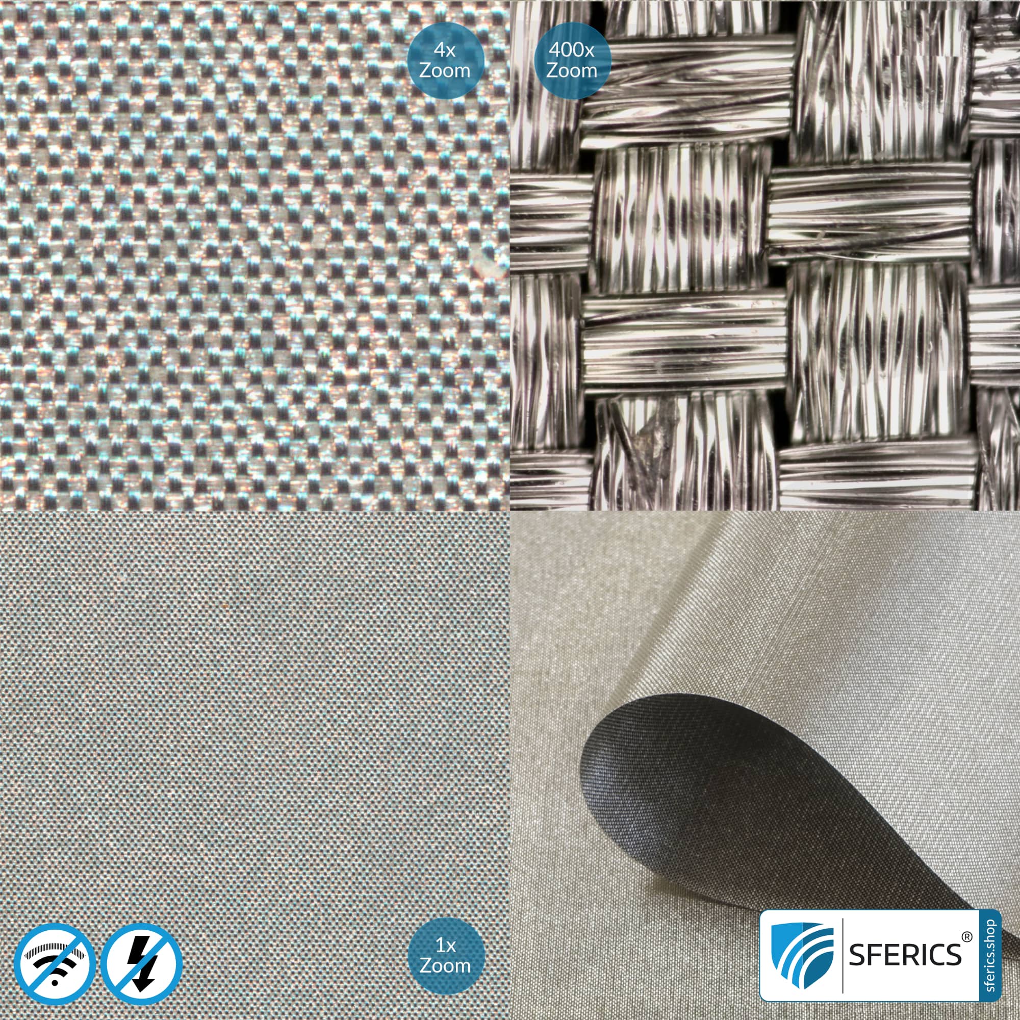 Shielding netting (mesh) HNG80 | RF screening attenuation against electrosmog up to 88 dB | For laying. 90 cm width. Effective against 5G! 10 Shielding netting (mesh) HNG80 | RF screening attenuation against electrosmog up to 88 dB | For laying. 90 cm width. Effective against 5G!