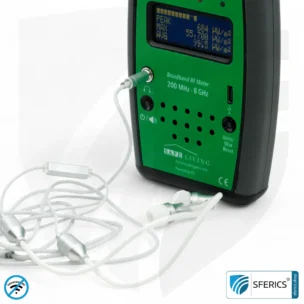 SAFE AND SOUND PRO 2 Electrosmog Detector | Unique measuring range up to 3.180.000 µW/m² | Semi-professional broadband HF measuring device for beginners | Detection of EMF radiation up to 8 GHz, including 5G! | Latest Model 2024