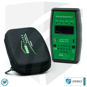 SAFE AND SOUND PRO 2 Electrosmog Detector | Unique measuring range up to 3.180.000 µW/m² | Semi-professional broadband HF measuring device for beginners | Detection of EMF radiation up to 8 GHz, including 5G! | Latest Model 2024