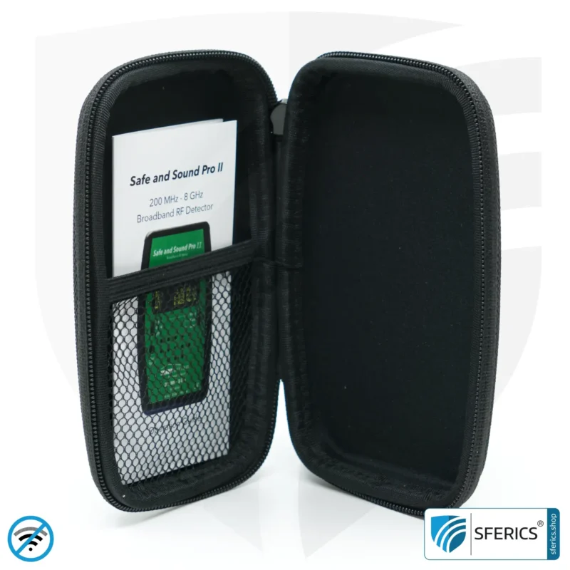 SAFE AND SOUND PRO 2 Electrosmog Detector | Unique measuring range up to 3.180.000 µW/m² | Semi-professional broadband HF measuring device for beginners | Detection of EMF radiation up to 8 GHz, including 5G! | Latest Model 2024