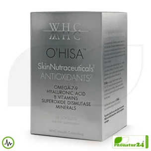 WHC O'HISA SkinNutraceuticals ANTIOXIDANTS | All-in-One Beauty Product with Omega-7 and Omega-9 Fatty Acids, Vitamins + Minerals | 60 Softgel Capsules