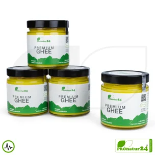 PREMIUM GHEE | Ayurvedic clarified butter, made out of 100% hay milk (certified pasture farming AT) | filled by hand in glass | perfect for low-carb and ketogenic diets.