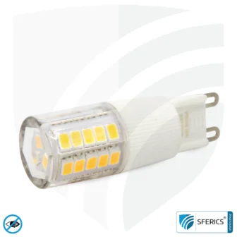5,5 watt LED G9 | bright as 41 watts, 485 lumens | CRI 95 | flicker-free | warm white | alternative to high-voltage halogen G9