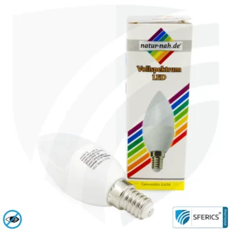 4,5 watt LED full spectrum candle | bright like 45 watts, 350 lumens | CRI 95 | flickerfree | daylight | E14 | business quality