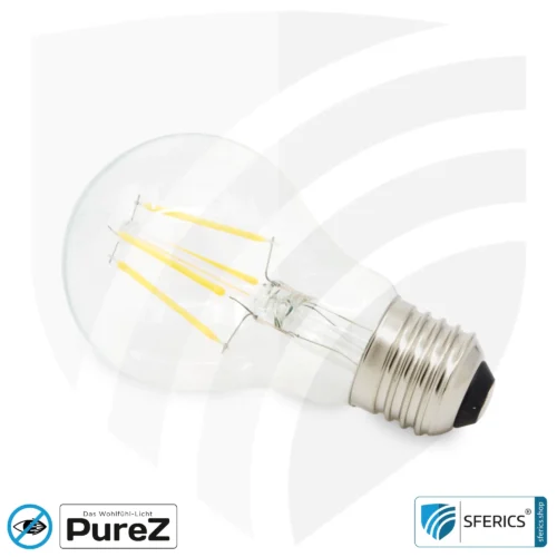 4,2 watt LED filament Pure-Z NEO | bright as 38 watts, 400 lumens | CRI 97 | flicker-free | warm white | E27