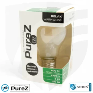 4,2 watt LED filament Pure-Z NEO | bright as 38 watts, 400 lumens | CRI 97 | flicker-free | warm white | E27 13 4,2 watt LED filament Pure-Z NEO | bright as 38 watts, 400 lumens | CRI 97 | flicker-free | warm white | E27 | frosted
