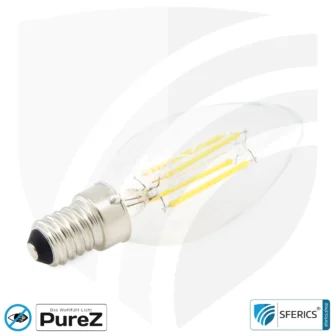 4 watt LED filament candle Pure-Z NEO | bright as 38 watts, 400 lumens | CRI 97 | flicker-free | warm white | E14 | clear