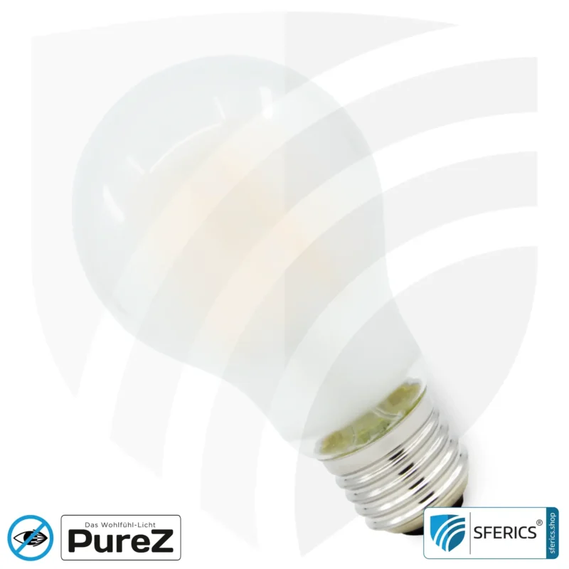 6,4 watt LED filament Pure-Z NEO | bright as 55 watts, 650 lumens | CRI 97 | flicker-free | warm white | E27. frosted.