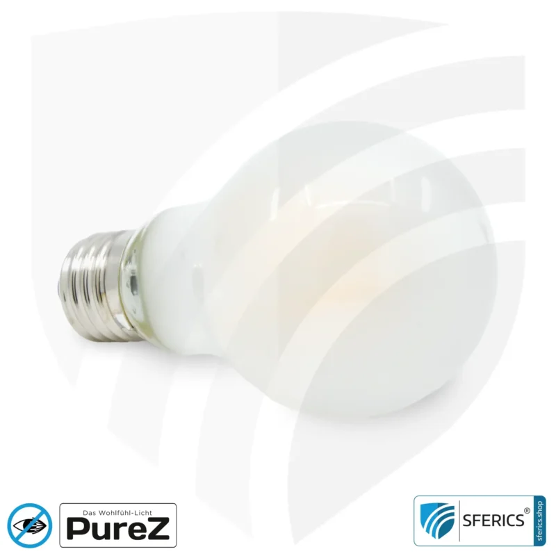 6,4 watt LED filament Pure-Z NEO | bright as 55 watts, 650 lumens | CRI 97 | flicker-free | warm white | E27. frosted.