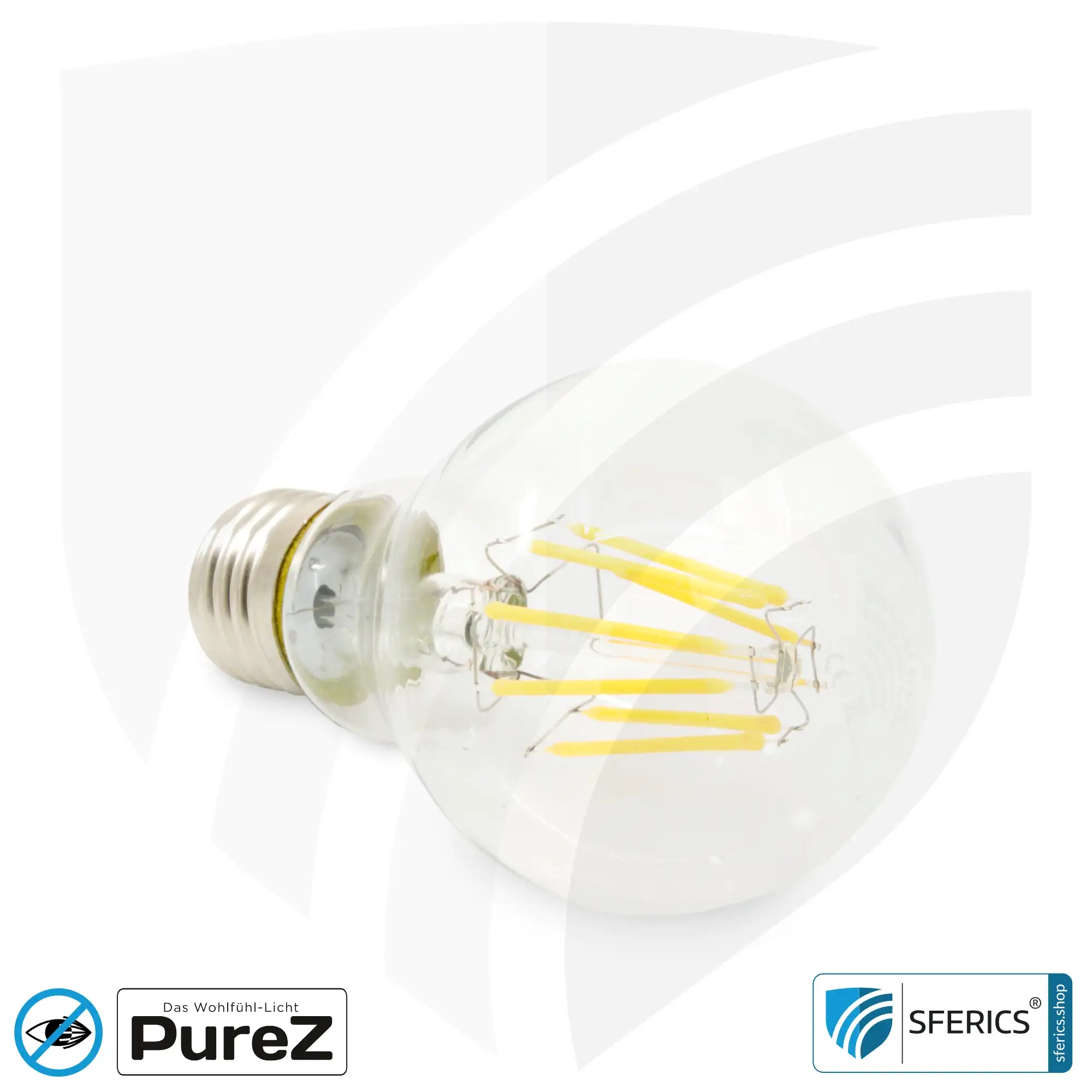 6,4 watt LED filament Pure-Z NEO | bright as 55 watts, 650 lumens | CRI 97 | flicker-free | warm white | E27 8 6,4 watt LED filament Pure-Z NEO | bright as 55 watts, 650 lumens | CRI 97 | flicker-free | warm white | E27. clear.