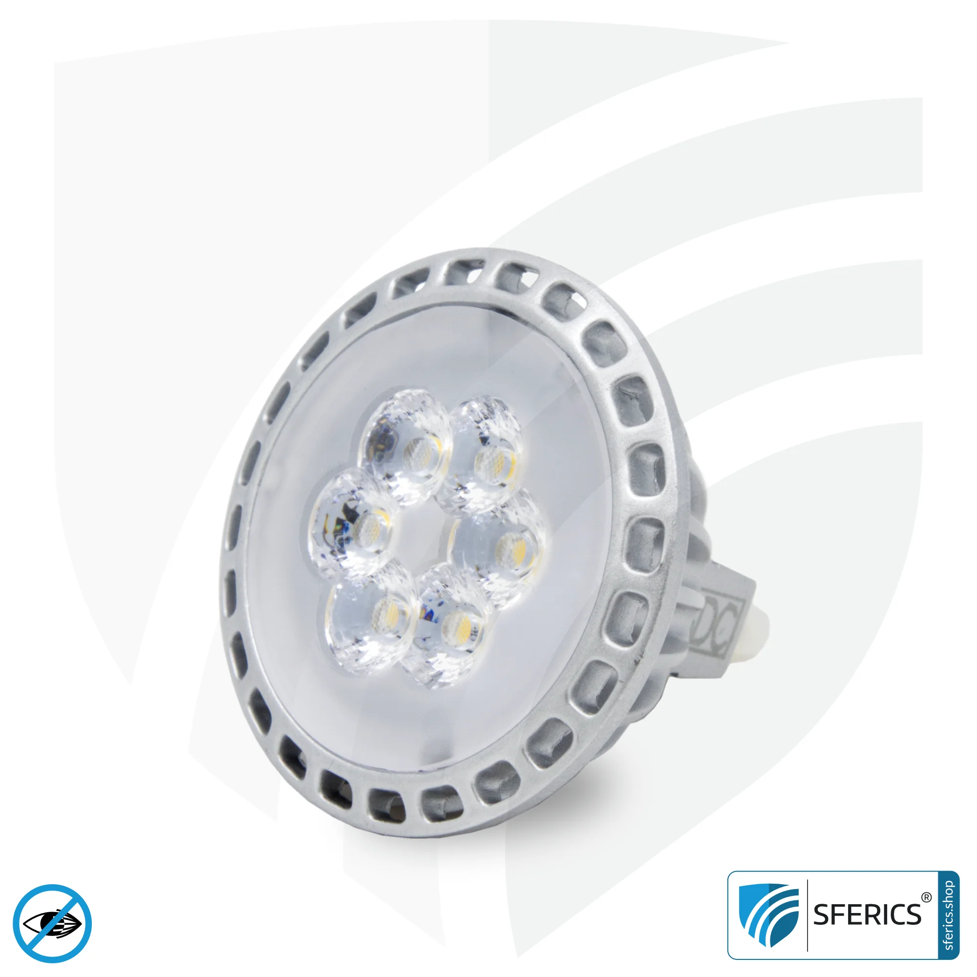 6 watt LED spot full spectrum | bright like 35 watts, 450 lumens | CRI 95 | dimmable | flicker-free | daylight | GU5.3 (MR16) | business quality 3 6 watt LED spot full spectrum | bright like 35 watts, 450 lumens | CRI 95 | dimmable | flicker-free | daylight | GU5.3 (MR16) | business quality