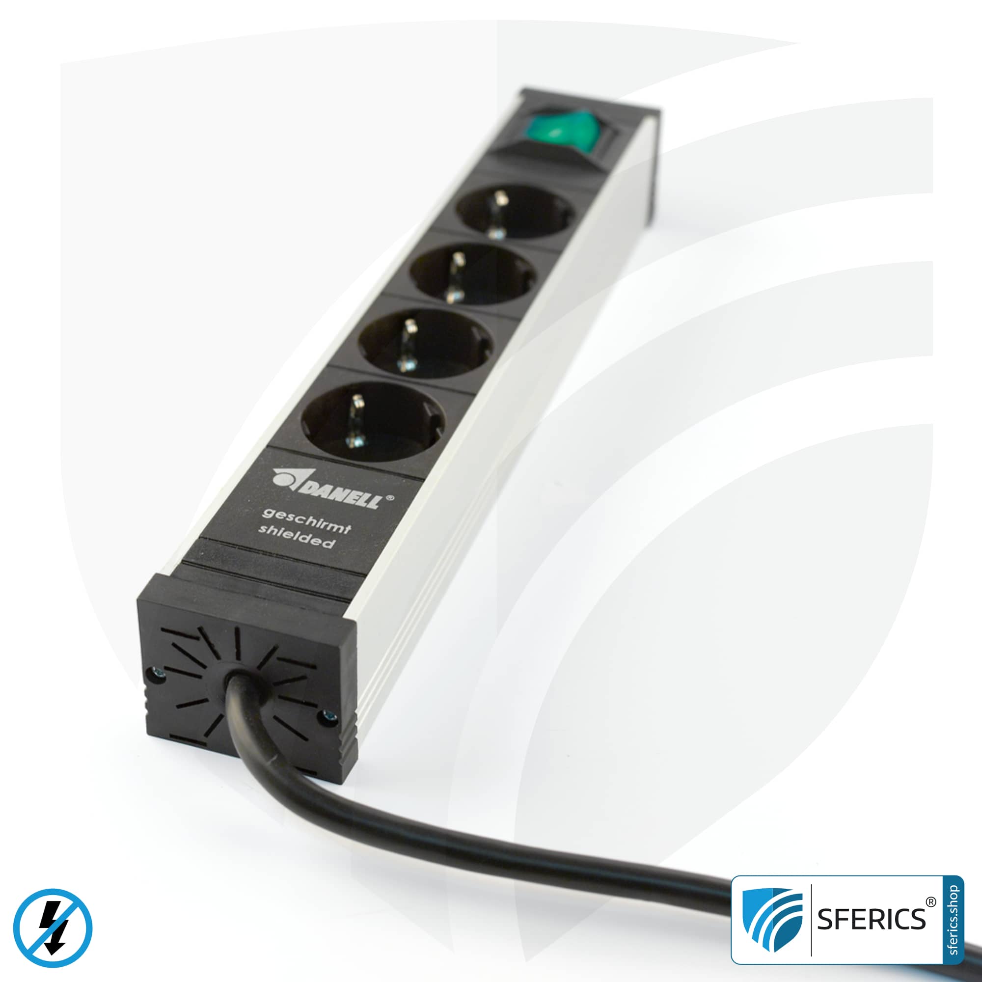 Socket strip 4-way, shielded LF | with on/off switch | type EF (Schuko) 4 Socket strip 4-way, shielded LF | with on/off switch | type EF (Schuko)