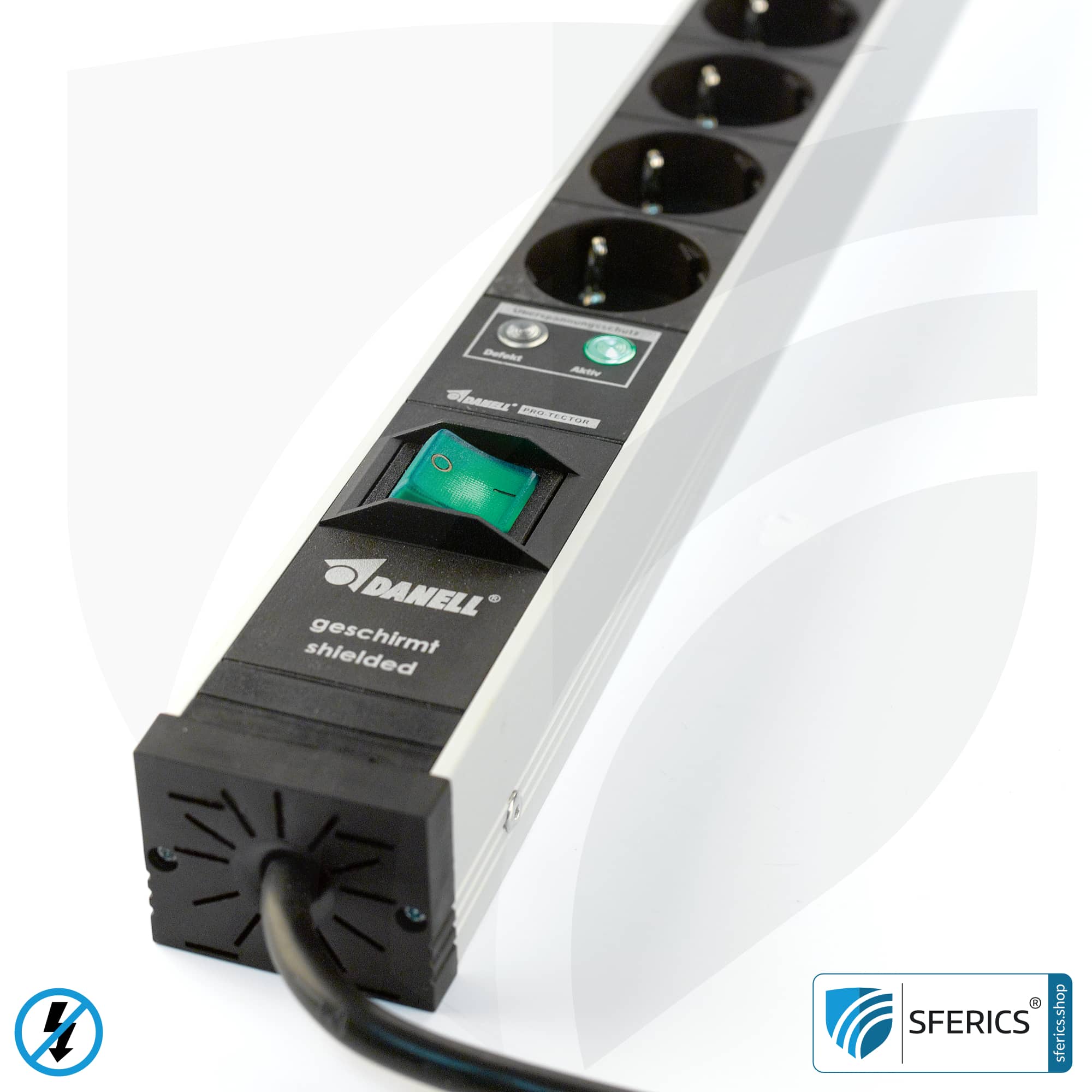Socket strip 9-way, shielded LF | with on/off switch and overvoltage protection | type EF (Schuko) 4 Socket strip 9-way, shielded LF | with on/off switch and overvoltage protection | type EF (Schuko)