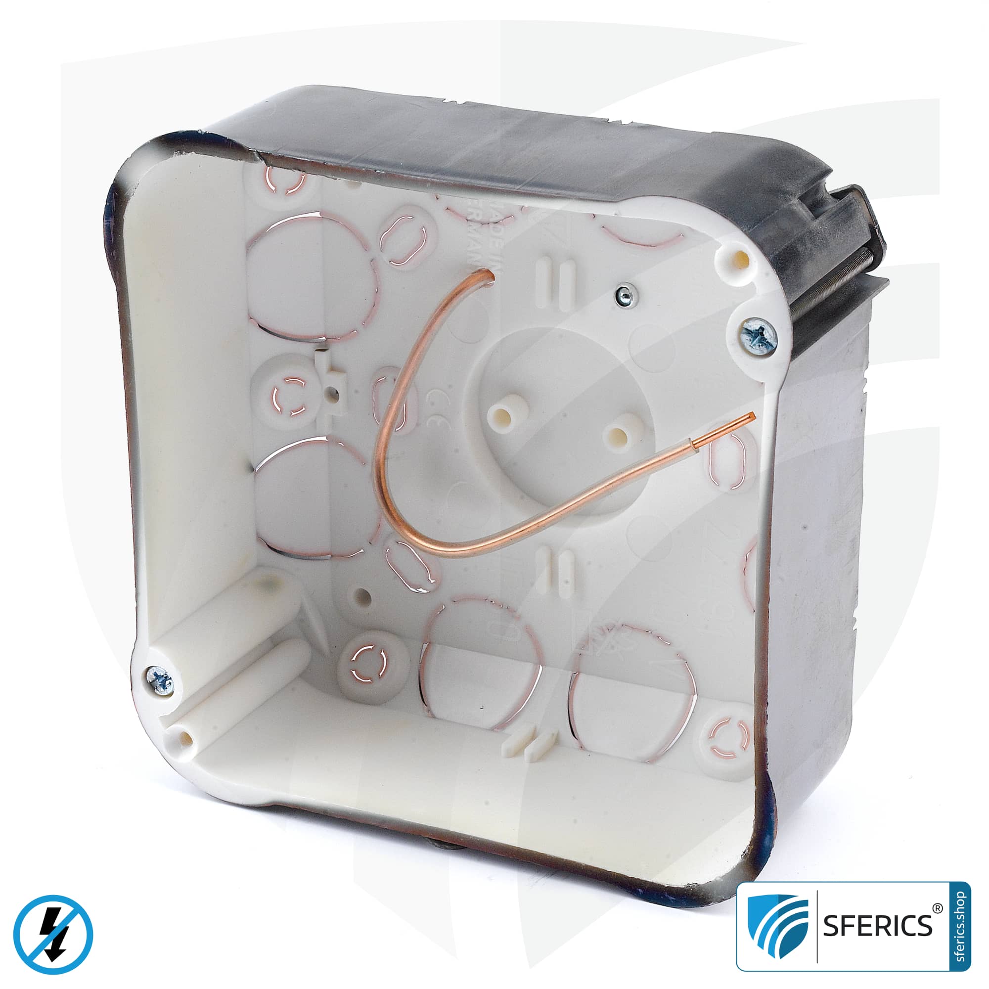 Shielded junction box | 53 mm | installation box for drywall and flush-mounted installation | halogen free 2 Shielded junction box | 53 mm | installation box for drywall and flush-mounted installation | halogen free
