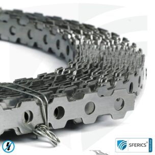 Stainless steel grounding tape | perforated tape | metal strap for grounding of reinforcement fabric, shielding mesh and shielding fleece