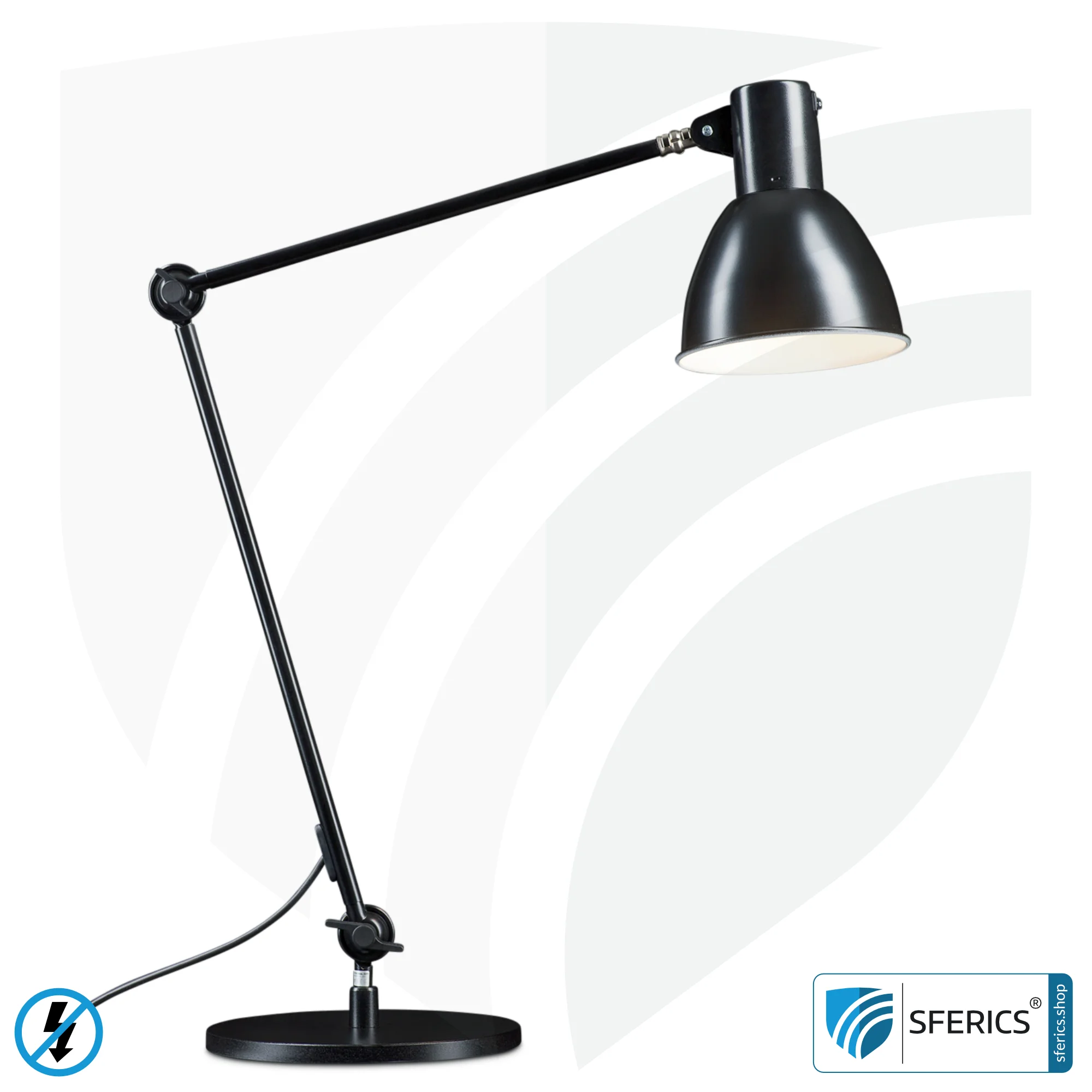 Shielded lamp LONDON in the design BLACK | desk lamp for the bright workplace or as an ingenious work lamp | E27 socket 3 Shielded lamp LONDON in the design BLACK | desk lamp for the bright workplace or as an ingenious work lamp | E27 socket