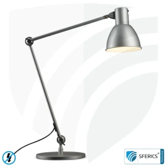 11 Watt LED full spectrum daylight lamp 3step | Natural flicker-free light | Dimmable without dimmer: Bright as 100 W, 50 W or 15 Watt | 5200 Kelvin. E27 socket. 21 Shielded lamp LONDON in the design SILVER | desk lamp for the bright workplace or as an ingenious work lamp | E27 socket