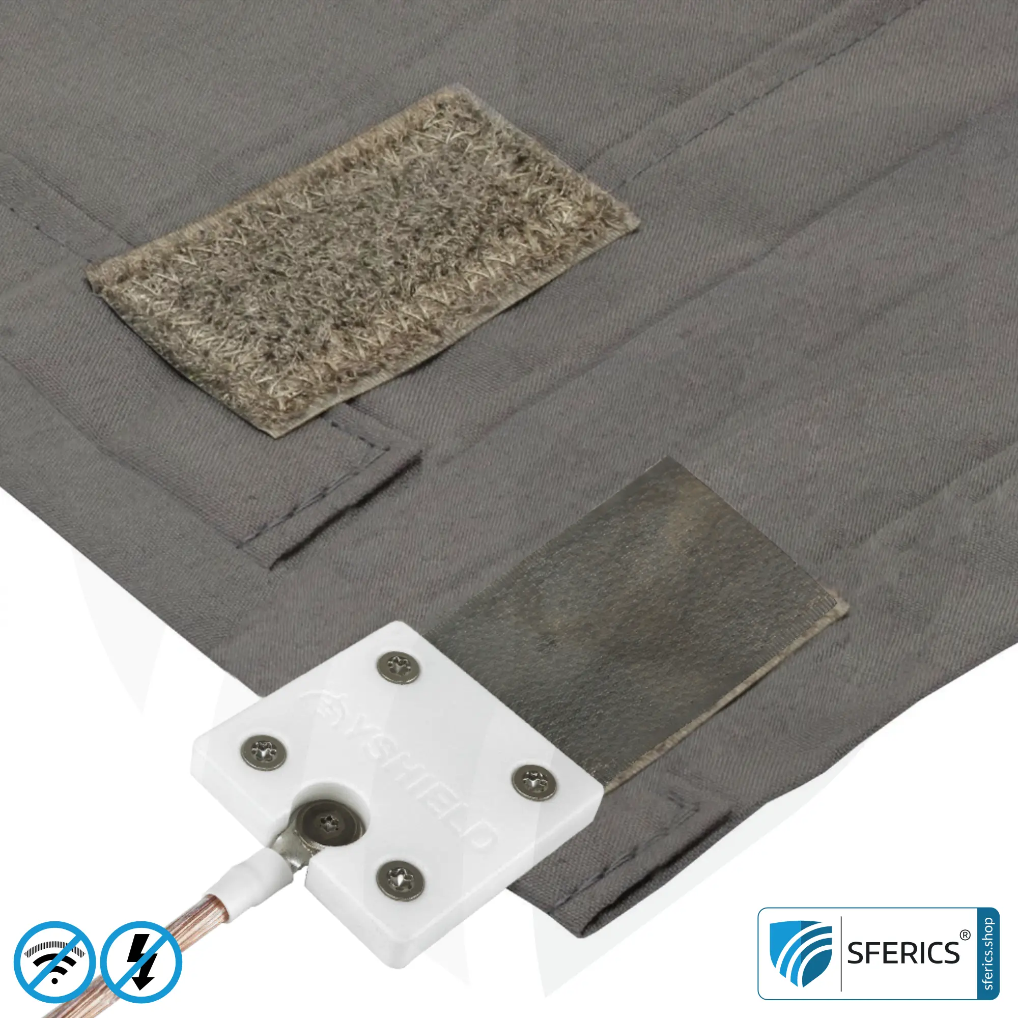 Shielding bed linen | mobile radiation protection against WIFI, cell phone, LTE, 5G, ... with efficiency over 99,99% (42 dB) | LF groundable 6 Shielding bed linen | mobile radiation protection against WIFI, cell phone, LTE, 5G, ... with efficiency over 99,99% (42 dB) | LF groundable