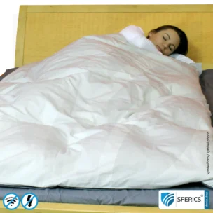 Shielding bed linen | mobile radiation protection against WIFI, cell phone, LTE, 5G, ... with efficiency over 99,99% (42 dB) | LF groundable 7 Shielding bed linen | mobile radiation protection against WIFI, cell phone, LTE, 5G, ... with efficiency over 99,99% (42 dB) | LF groundable