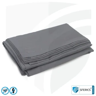 Shielding blanket in a set | mobile radiation protection against WIFI, cell phone, LTE, 5G, ... with efficiency over 99,99% (42 dB) | LF groundable