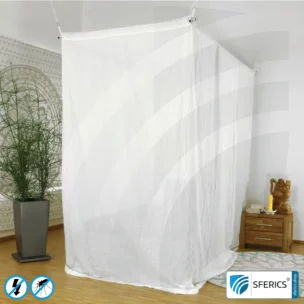 Shielding canopy electrosmog EMF | SINGLE BED | Shielding effectiveness HF up to 99,99% (40 dB) | SFERICS® invest4life program | High reduction of RF radiation, WIFI, etc. Feedimage 8 Shielding canopy electrosmog EMF | SINGLE BED | Shielding effectiveness HF up to 99,99% (40 dB) | SFERICS® invest4life program | High reduction of RF radiation, WIFI, etc.