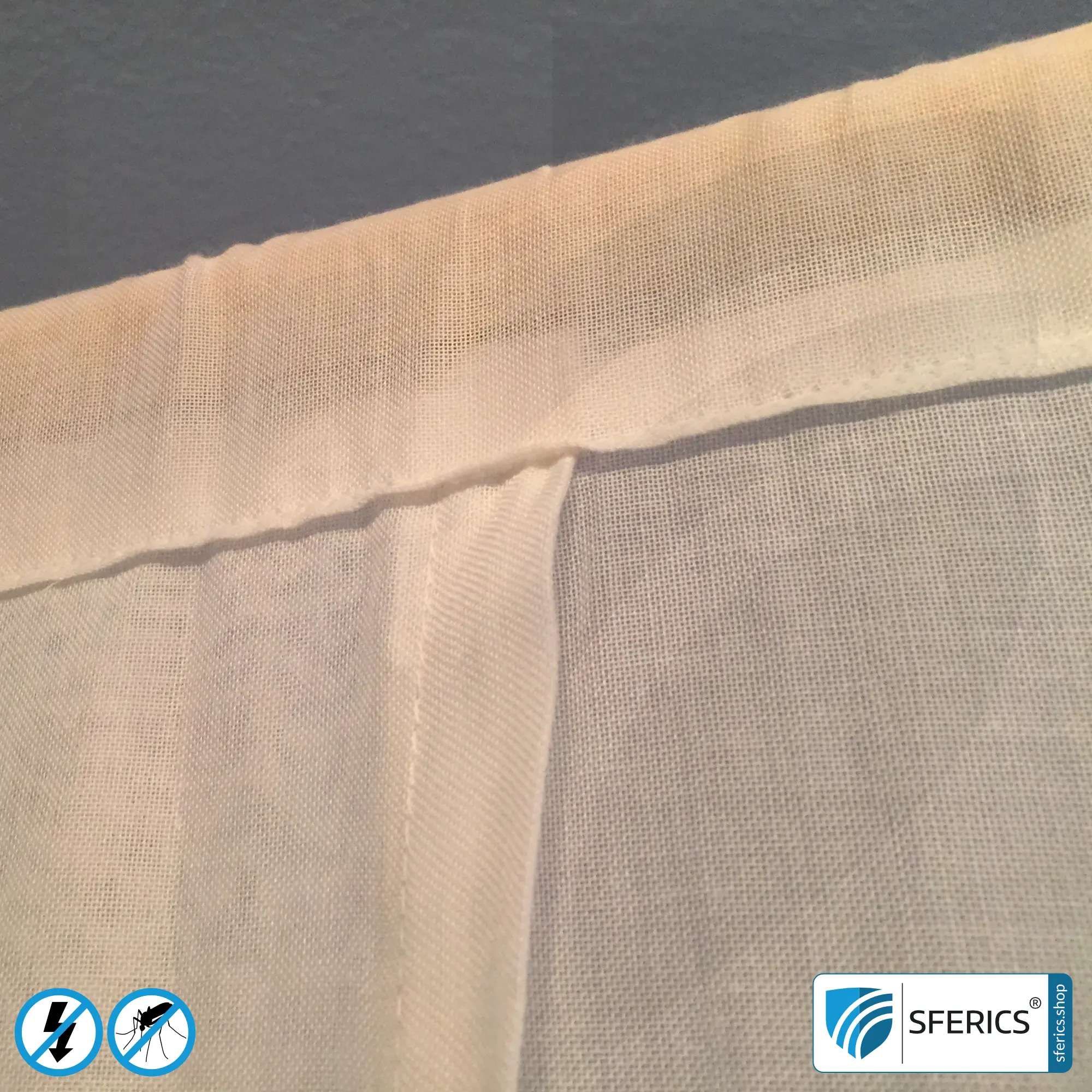 Shielding canopy electrosmog EMF | SINGLE BED | Shielding effectiveness HF up to 99,99% (40 dB) | SFERICS® invest4life program | High reduction of RF radiation, WIFI, etc. Feedimage 5 Shielding canopy electrosmog EMF | SINGLE BED | Shielding effectiveness HF up to 99,99% (40 dB) | SFERICS® invest4life program | High reduction of RF radiation, WIFI, etc.