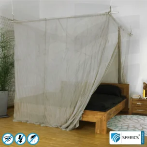 Shielding canopy Electrosmog ULTRA | 6 variants or sizes | Shielding EMF over 99,99% (48 dB) | Groundable LF | Effective against 5G! 10 Shielding canopy Electrosmog ULTRA | DOUBLE BED resp. GRAND KING SIZE | Shielding EMF over 99,99% (48 dB) | Groundable LF | Effective against 5G!