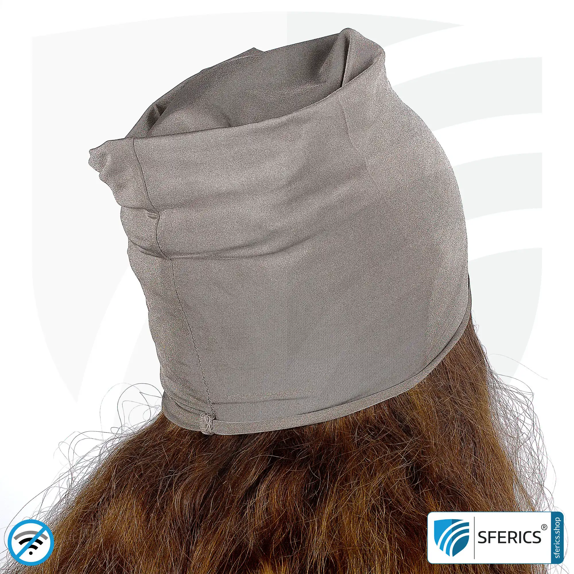 Shielding head protection, stretchable headscarf or headgear | protection up to 51 dB against HF electrosmog (mobile phone, WIFI, LTE) | effective against 5G! 3 Shielding head protection, stretchable headscarf or headgear | protection up to 51 dB against HF electrosmog (mobile phone, WIFI, LTE) | effective against 5G!