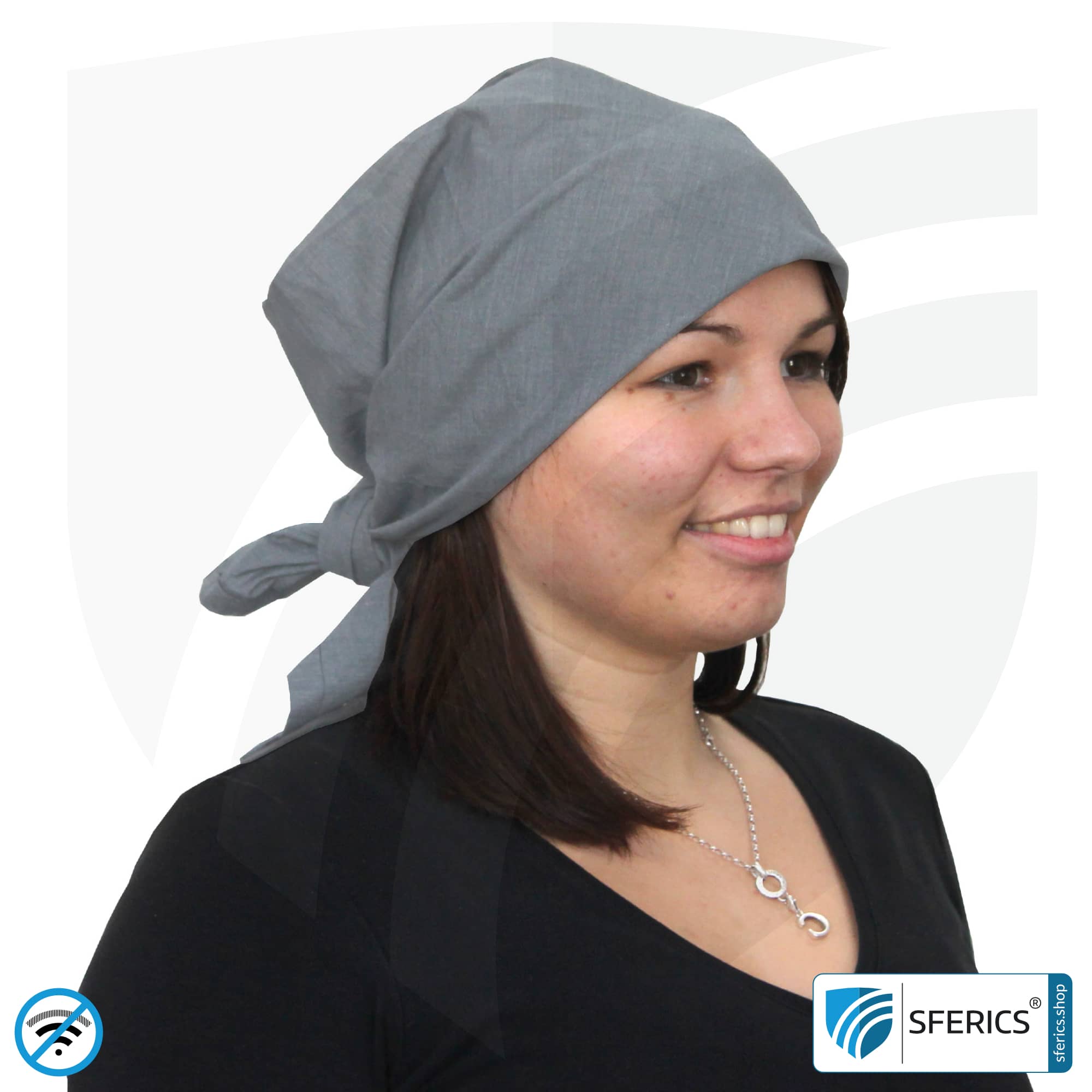 Shielding headscarf | protection up to 42 dB against HF electrosmog (cell phone, WIFI, LTE) | 5G ready! 3 Shielding headscarf | protection up to 42 dB against HF electrosmog (cell phone, WIFI, LTE) | 5G ready!