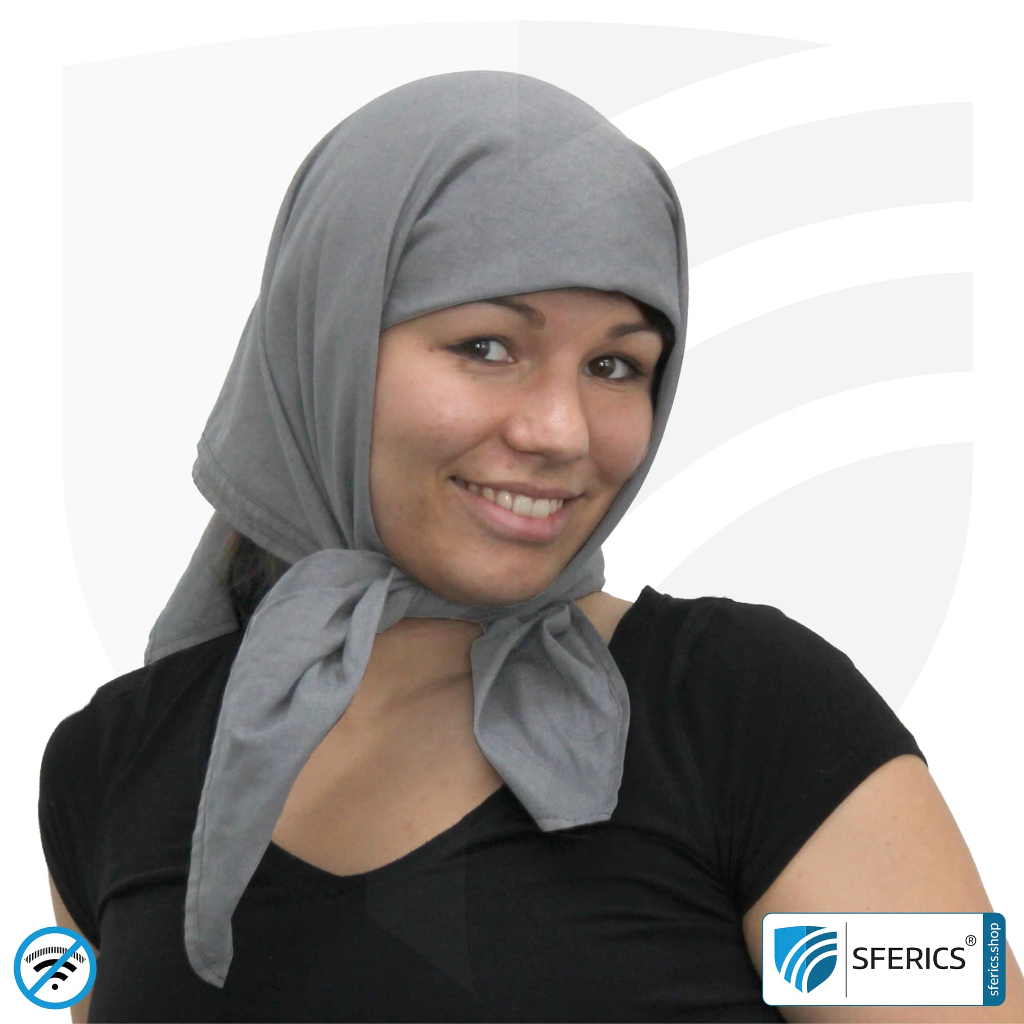 Shielding headscarf | protection up to 42 dB against HF electrosmog (cell phone, WIFI, LTE) | 5G ready! 4 Shielding headscarf | protection up to 42 dB against HF electrosmog (cell phone, WIFI, LTE) | 5G ready!