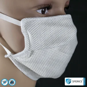 ANTIWAVE MNP protective mask for mouth and nose | shielding fabric with silver for an antibacterial effect through silver ions | 3x maximum hygiene, effectiveness and comfort 1 ANTIWAVE MNP protective mask for mouth and nose | shielding fabric with silver for an antibacterial effect through silver ions | 3x maximum hygiene, effectiveness and comfort