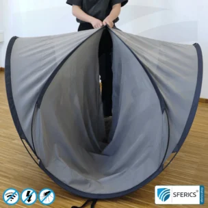 Shielding Tent SAFECAVE Pop Up Litter Tent | anti electrosmog full protection | mobile radiation protection against WIFI, cell phone, LTE, 5G, ... with efficiency up to 99,99% (44 dB) | groundable 8 Shielding Tent SAFECAVE Pop Up Litter Tent | anti electrosmog full protection | mobile radiation protection against WIFI, cell phone, LTE, 5G, ... with efficiency up to 99,99% (44 dB) | groundable