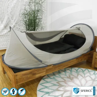 Shielding Tent SAFECAVE Pop Up Litter Tent | anti electrosmog full protection | mobile radiation protection against WIFI, cell phone, LTE, 5G, ... with efficiency up to 99,99% (44 dB) | groundable
