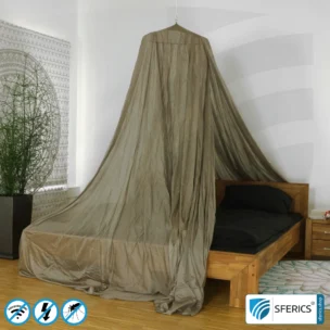 Shielding canopy electrosmog BUDGET | DOUBLE BED or GRAND KING SIZE, pyramid shape | Shielding EMF over 99,99% (44 dB) | Groundable LF | Made in China 7 Shielding canopy electrosmog BUDGET | DOUBLE BED or GRAND KING SIZE, pyramid shape | Shielding EMF over 99,99% (44 dB) | Groundable LF | Made in China
