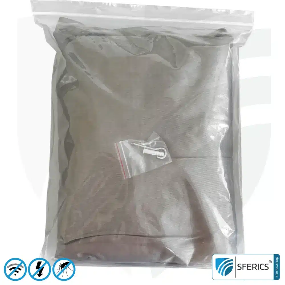 Shielding canopy electrosmog BUDGET | SINGLE BED, pyramid shape | Shielding EMF over 99,99% (44 dB) | Groundable LF | Made in China