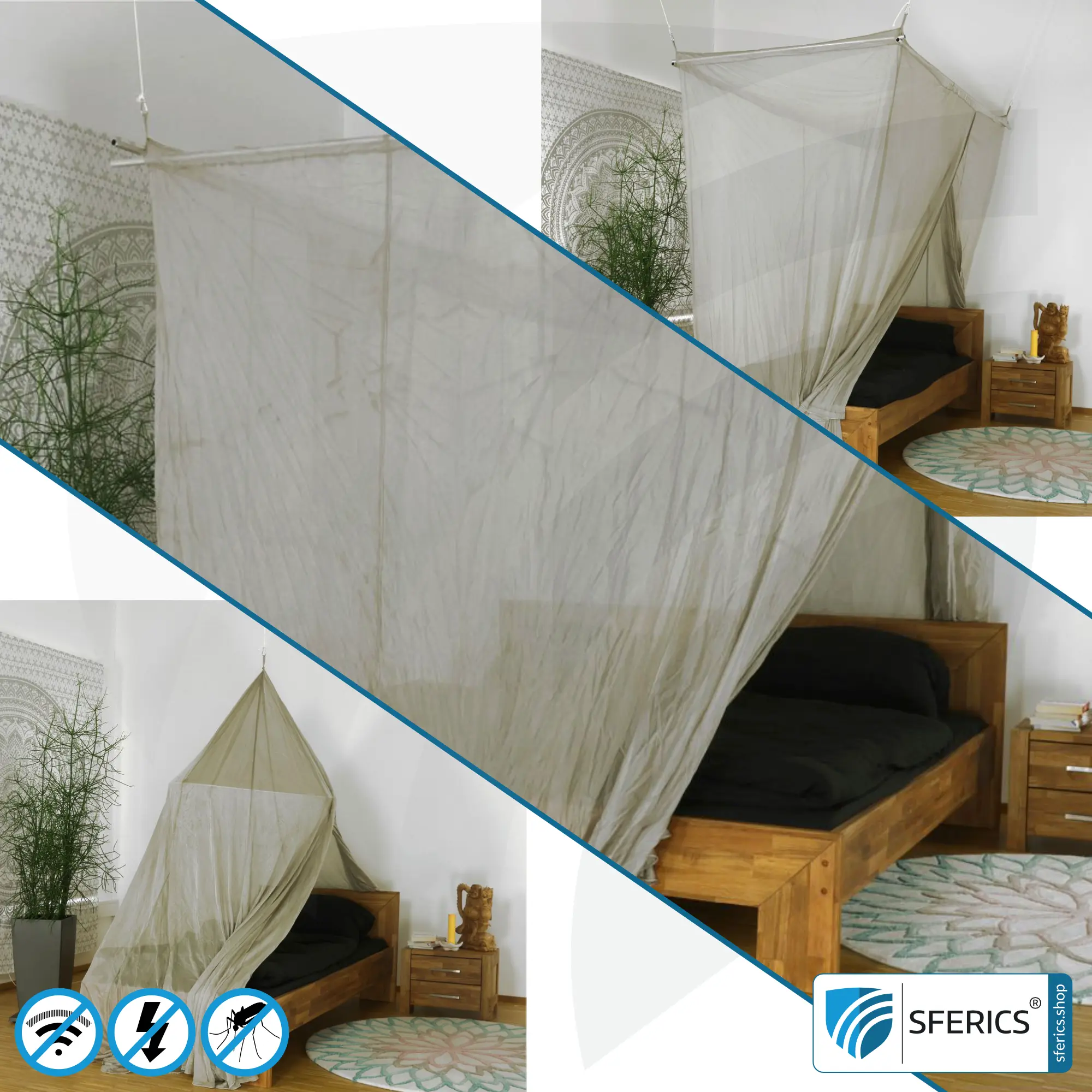 Shielding canopy Electrosmog ULTRA | 6 variants or sizes | Shielding EMF over 99,99% (48 dB) | Groundable LF | Effective against 5G! 3 Shielding canopy Electrosmog ULTRA | 6 variants or sizes | Shielding EMF over 99,99% (48 dB) | Groundable LF | Effective against 5G!