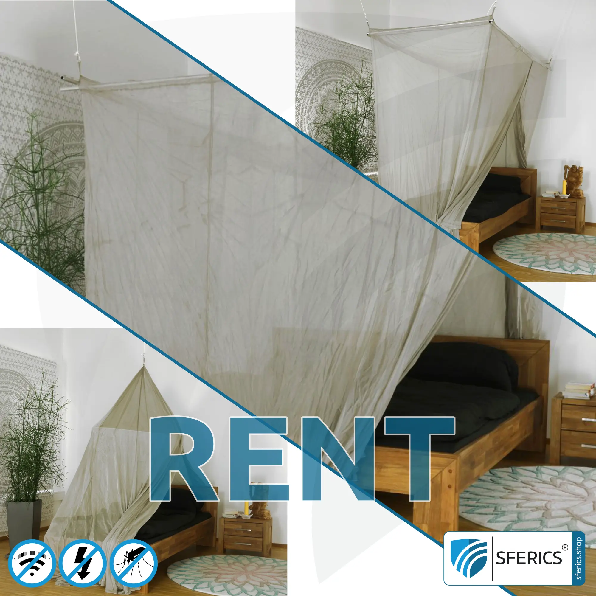 TESTING! Rent shielding canopy electrosmog ULTRA risk-free for 14 days | Choose from 3 all-inclusive sets | Shielding EMF over 99,99% (48 dB) | Groundable LF | Effective against 5G! 4 TESTING! Rent shielding canopy electrosmog ULTRA risk-free for 14 days | Choose from 3 all-inclusive sets | Shielding EMF over 99,99% (48 dB) | Groundable LF | Effective against 5G!