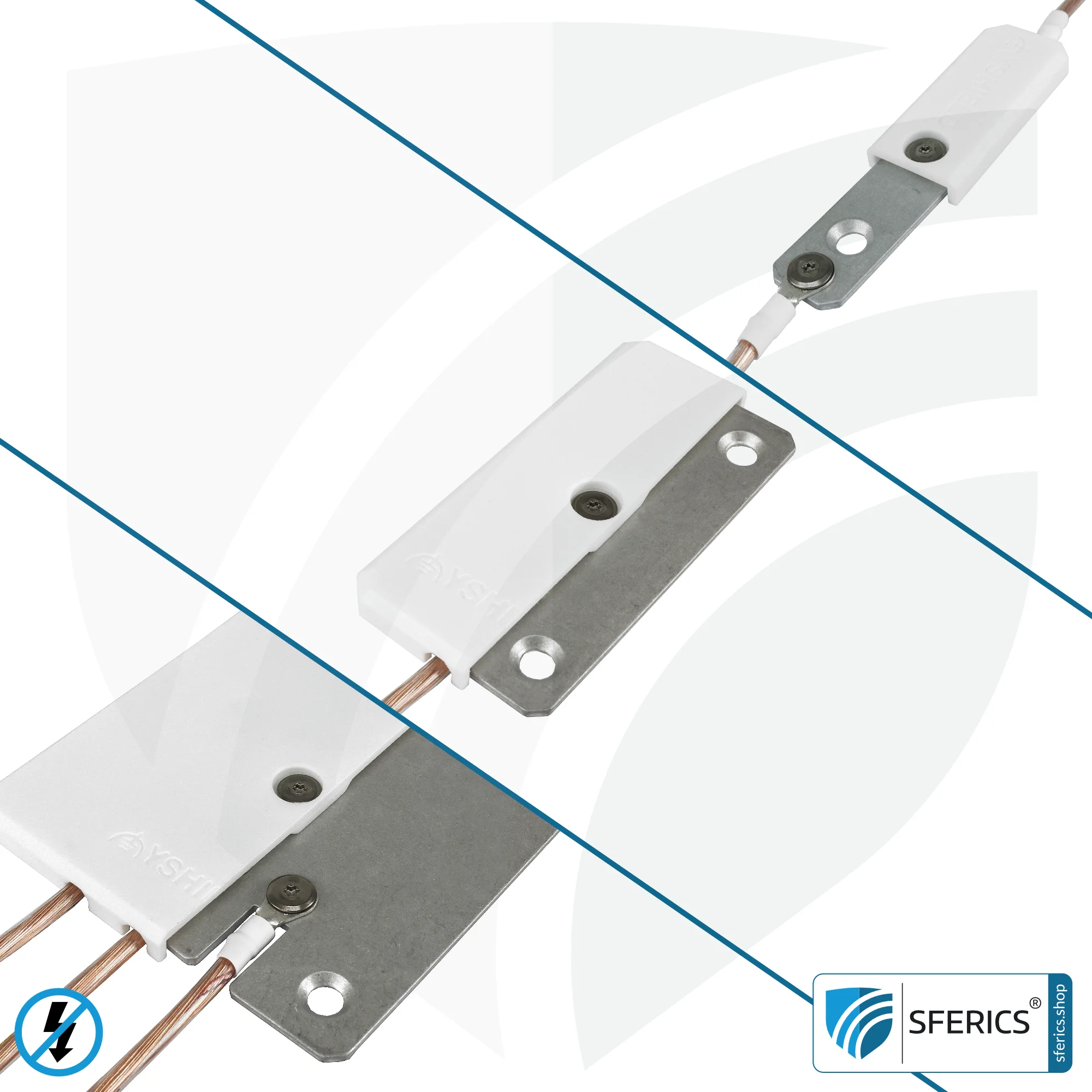 Grounding plate | stationary for indoor rooms | grounding of shielded surfaces 3 Grounding plate | stationary for indoor rooms | grounding of shielded surfaces