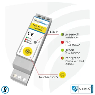 Master / Demand switch NA 16-1P RADIO with dual operating mode | master switch set-up | building biological radio technology according to EnOcean standard | LED control lamp included