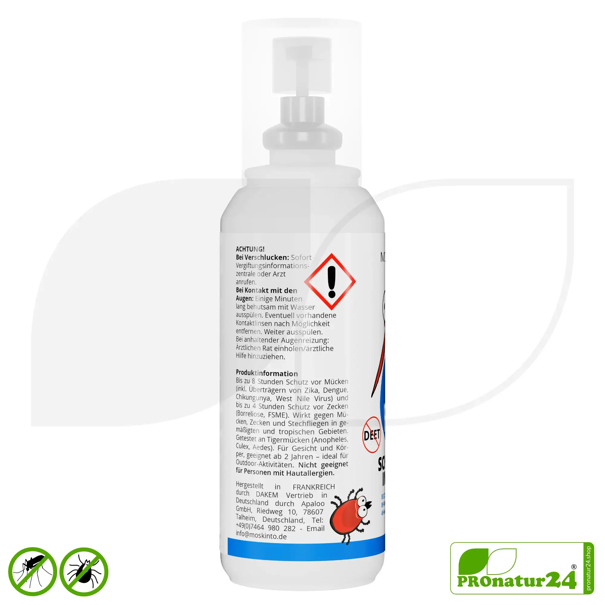 MOSKINTO no pieks Insect Repellent Spray | Picaridin Protection Against Mosquitoes & Ticks | DEET-Free | 75 ml 8 MOSKINTO no pieks | Insect repellent spray with Icaridin against mosquitoes and ticks (ages 2+) | 75 ml