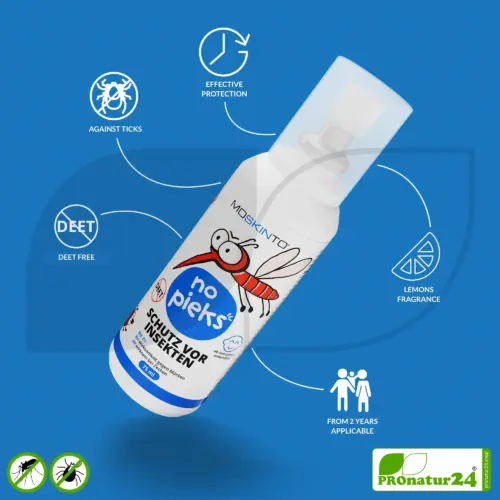 MOSKINTO no pieks | Insect repellent spray with Icaridin against mosquitoes and ticks (ages 2+) | 75 ml