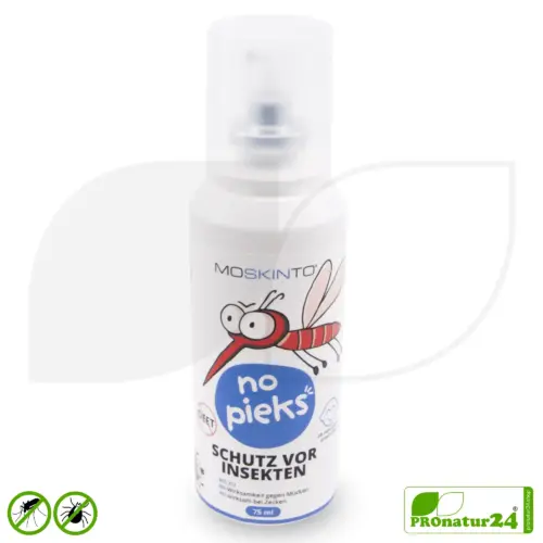 MOSKINTO no pieks Insect Repellent Spray | Picaridin Protection Against Mosquitoes & Ticks | DEET-Free | 75 ml